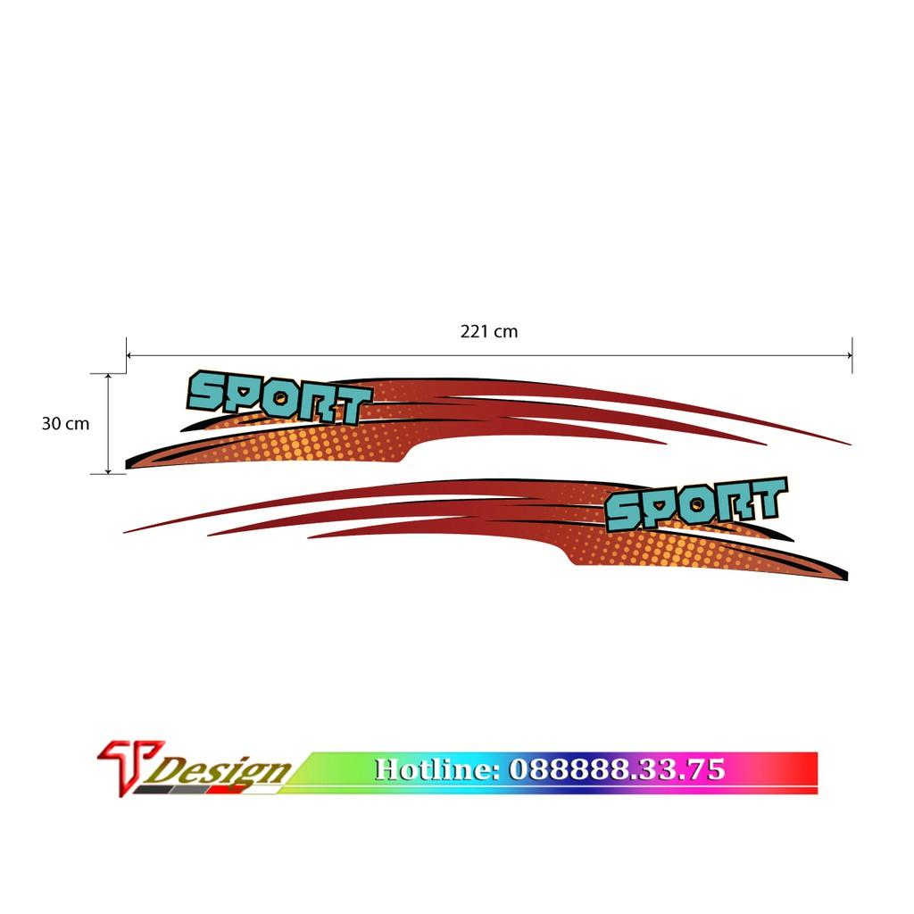 Bộ tem xe oto, tem trang trí xe, tem dành cho xe Mazda, xe SUV, xe Kia WRAP 68, KT 221x30cm
