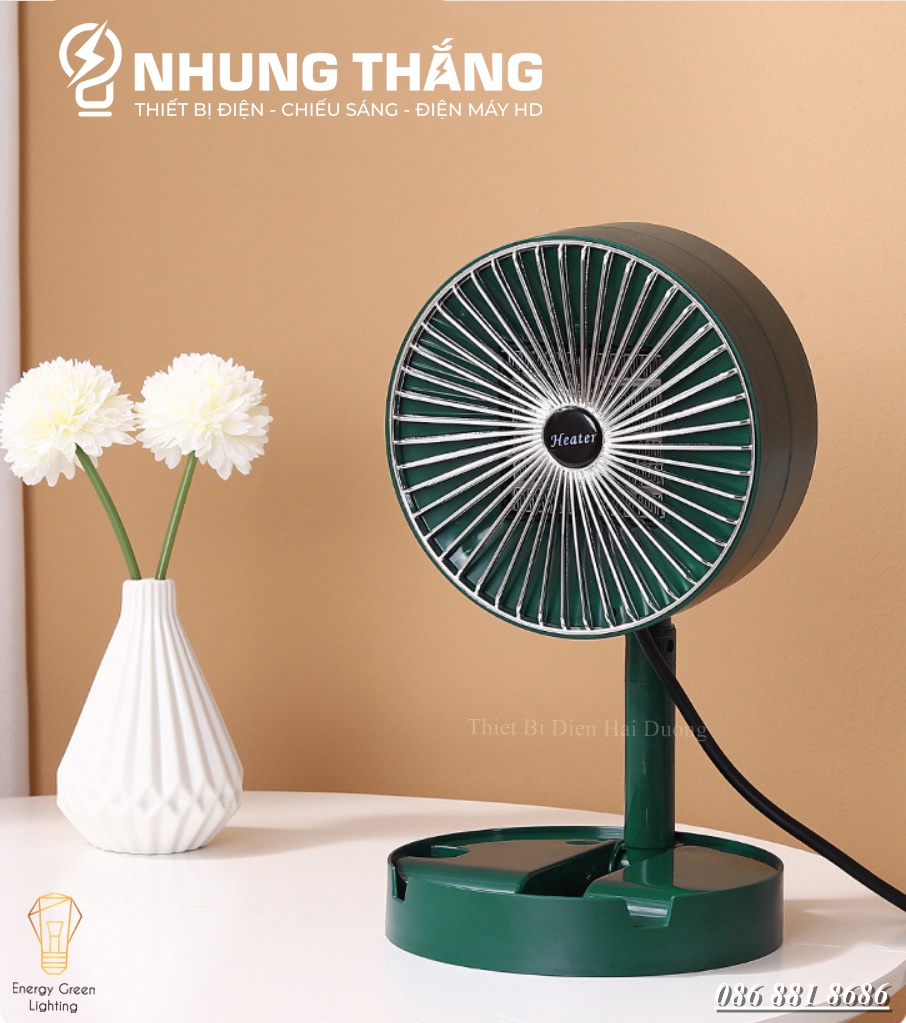 Máy Sưởi Để Bàn TN036, Quạt Sưởi Mini - Công Nghệ Sưởi Gốm PTC Ceramic-Làm Nóng Nhanh - Tích Hợp Tản Gió -Tiết Kiệm Điện - Có Video