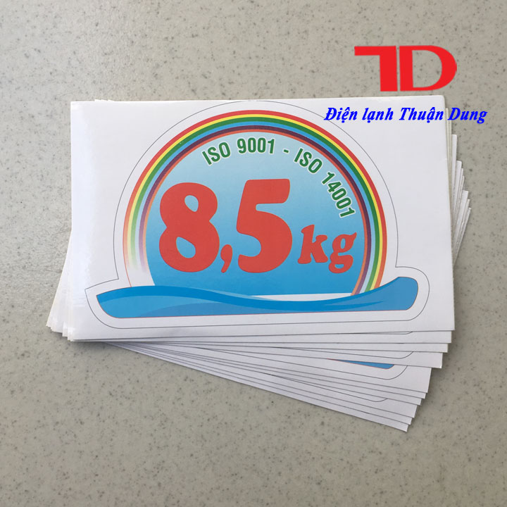 Combo 10 Tem dán trang trí Máy Giặt loại 8.5KG