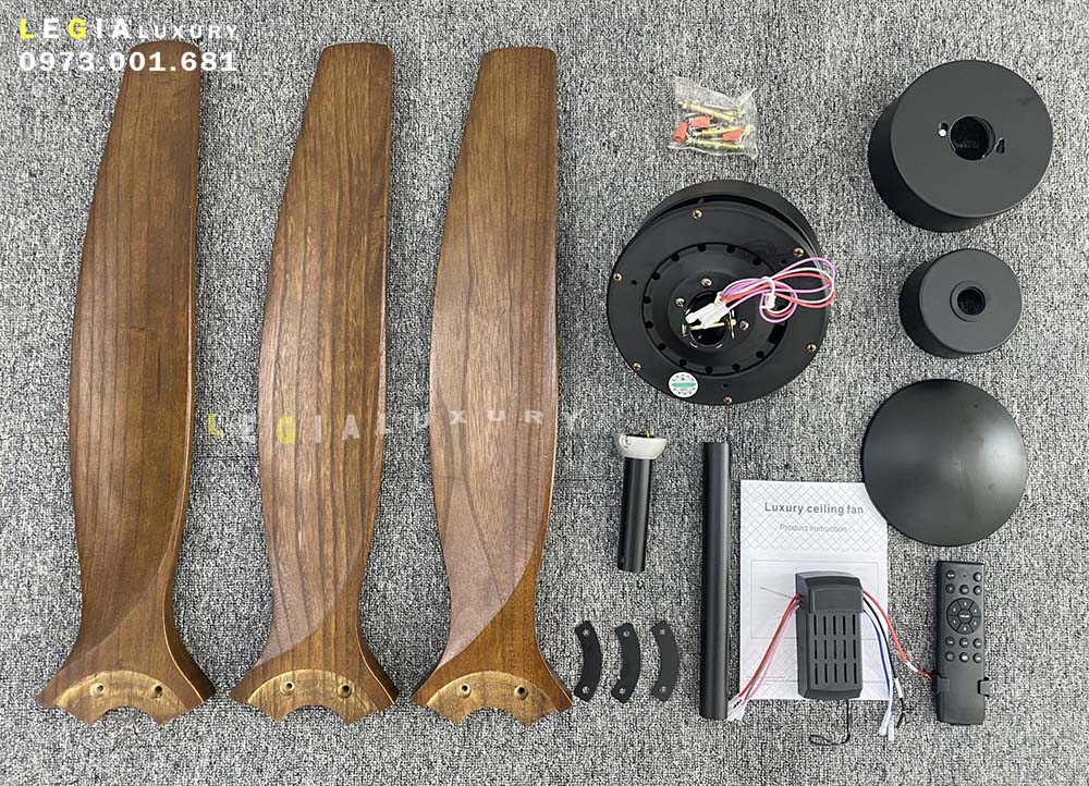 Quạt Trần 3 Cánh Gỗ Thật | Quạt Trần INDOCHINE | Quạt Trần DECOR Đẹp - Hàng Nhập Khẩu