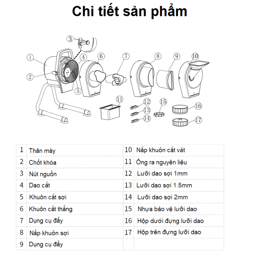 Máy thái lát, thái sợi hành lá, tỏi, ớt và rau củ quả dùng cho quán ăn, nhà hàng thương hiệu Mỹ cao cấp Septree GJ806 công suất 850W - Hàng nhập khẩu