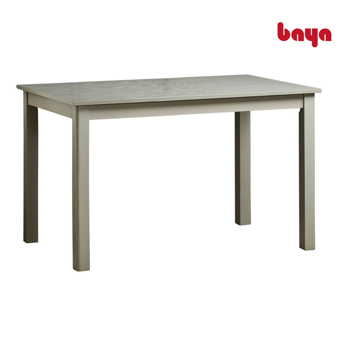 Bàn Ăn BAYA KENNY Làm Từ Chất Liệu Gỗ Cao Su MDF, Màu Xám Hiện Đại, Kích Thước L120xW75xH75 2001450