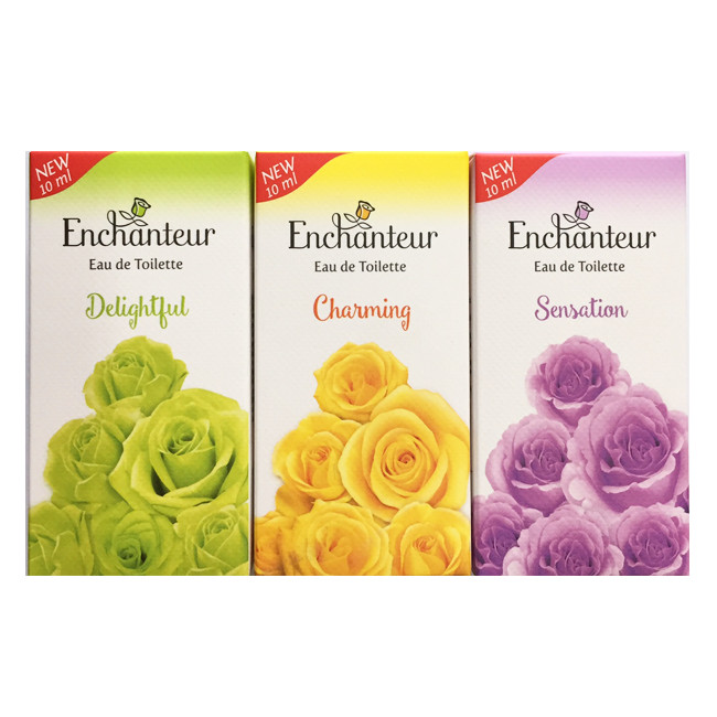 Bộ 3 chai nước hoa mini Enchanteur: Charming, Sensation, Delightful (10ml*3chai)