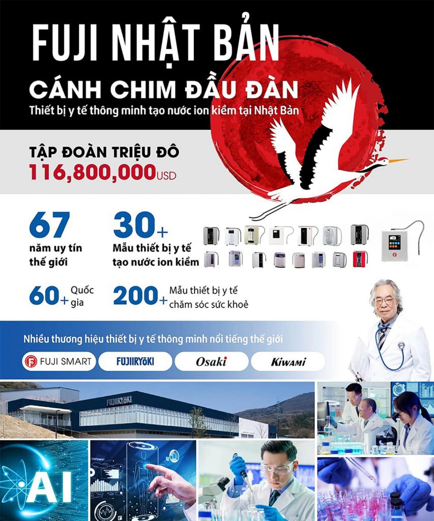 Máy lọc nước ion kiềm điện giải Fuji Smart i9 - Hàng chính hãng