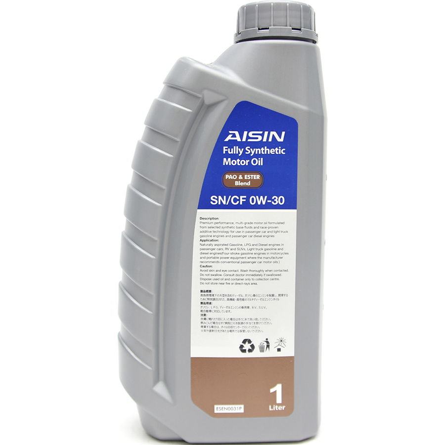 Nhớt Động Cơ AISIN ESEN0031P 0W-30 SN / CF Pao &amp; Ester Blend 1L