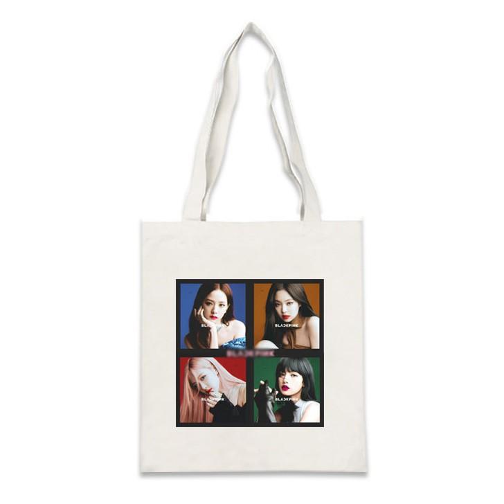 Túi tote BlackPink in hình Jennie Jisoo Lisa Rose túi vải Kpop