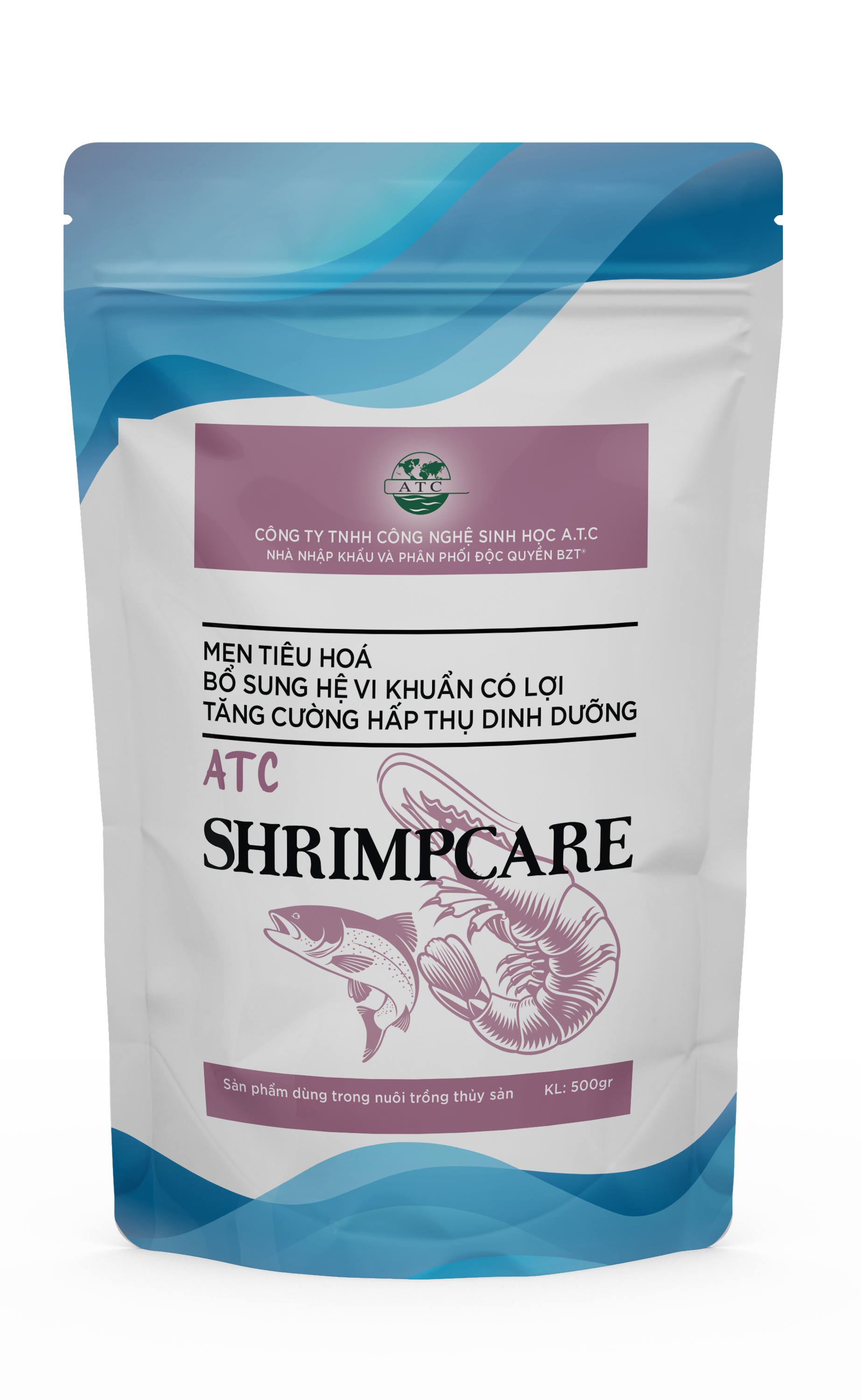 Men tiêu hóa cho vật nuôi thủy sản ATC-Shrimpcare 500gr