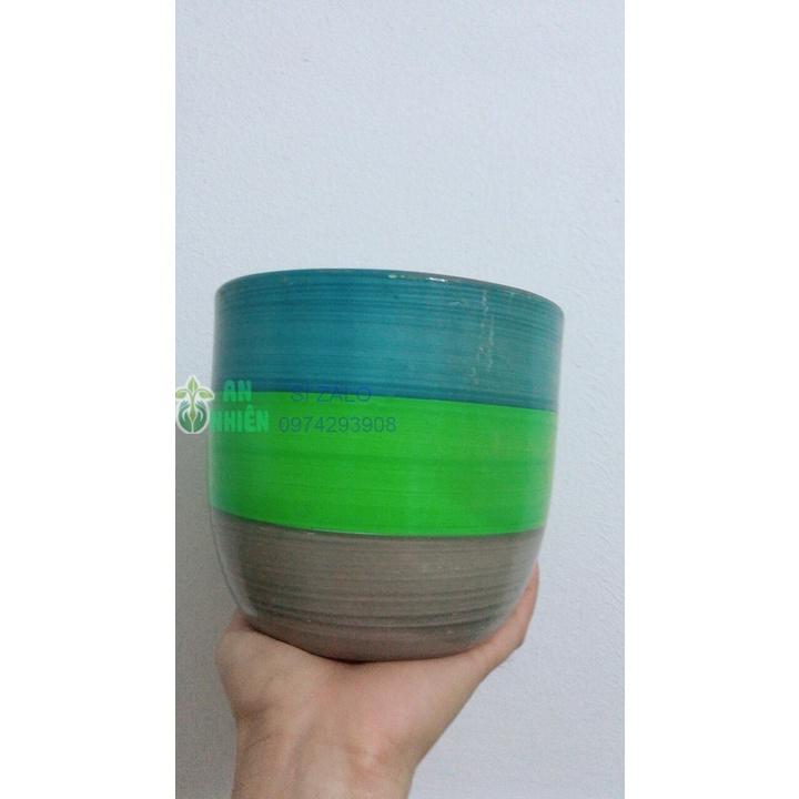 Chậu Sứ Trồng Cây cao 13cm đường kính 15cm