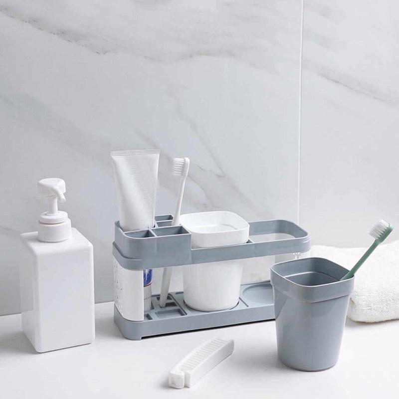 KỆ ĐỰNG BÀN CHẢI KEM ĐÁNH RĂNG KÈM 2 LY XINH XẮN SIÊU TIỆN LỢI