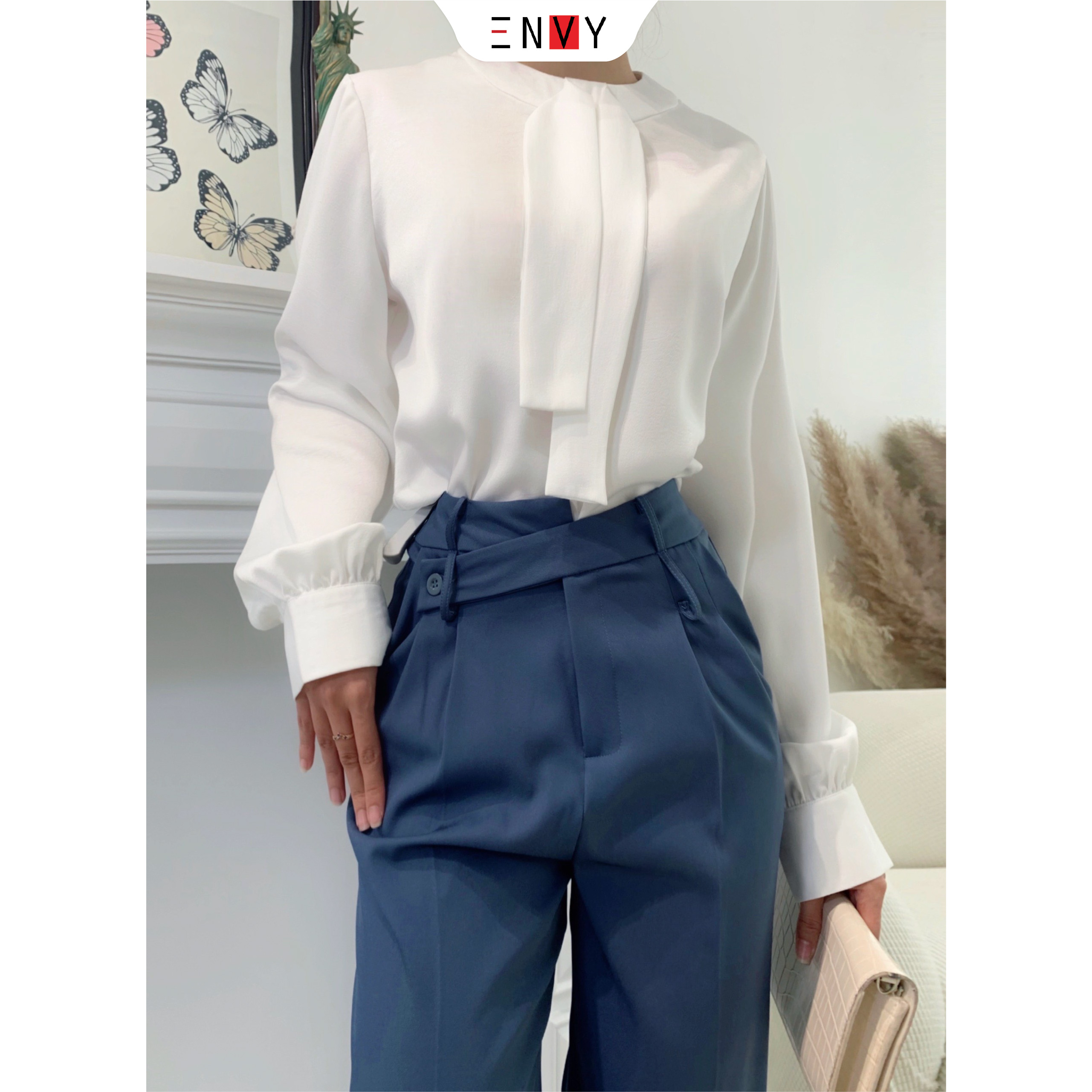 Quần ống rộng nút kiểu ENVY QK18 lên dáng đẹp - M