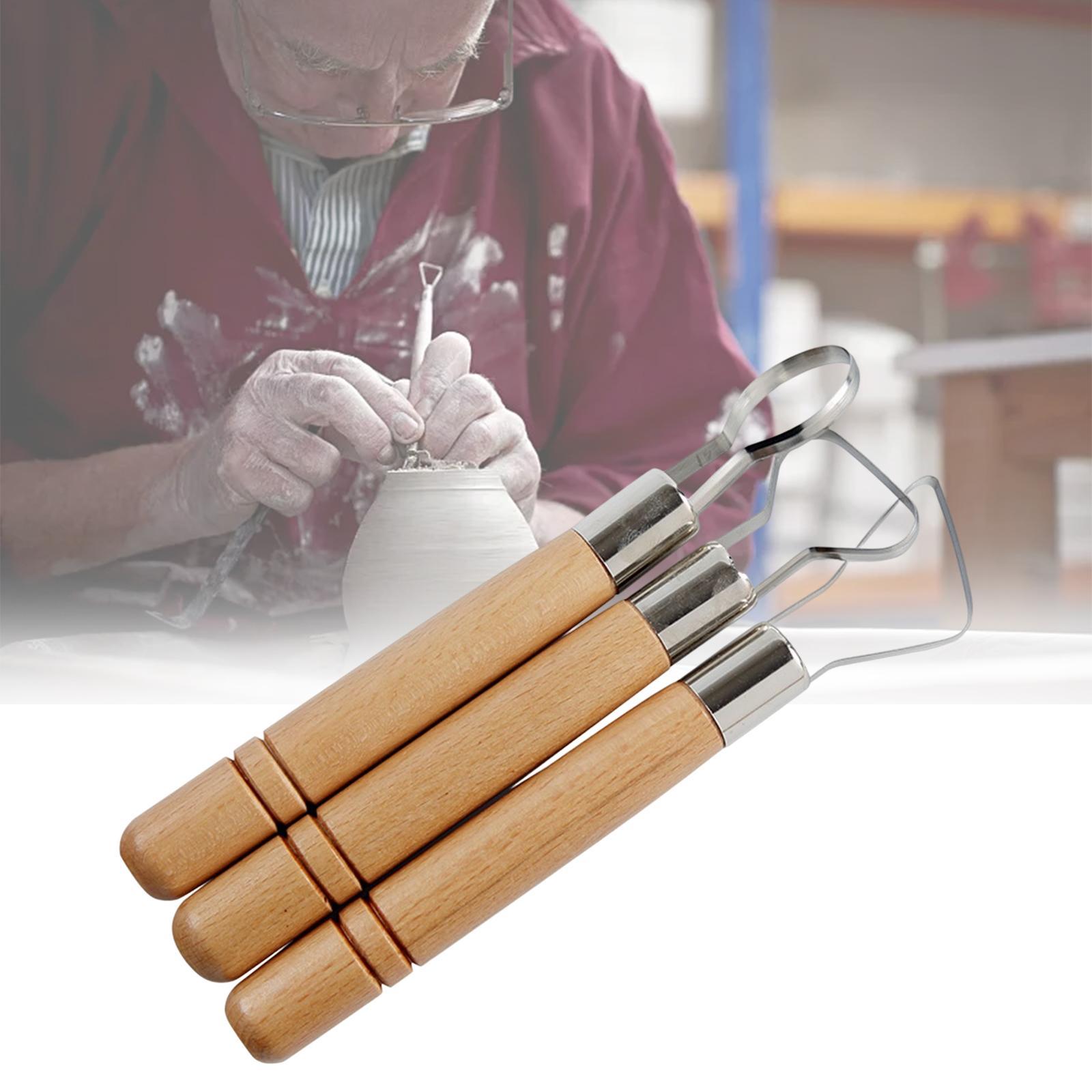 3x Beginners Clay Pottery Sculpting   Shaping Scraper Tools