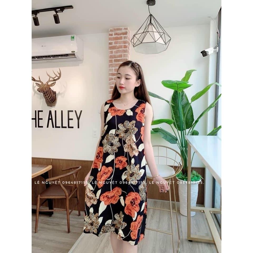 Váy bầu chất lanh mềm mại, siêu dễ thương mặc nhà và mặc ngủ thoải mái dễ chịu