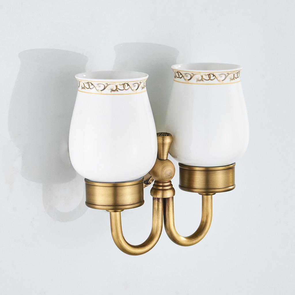Brass Toothbrush Tumbler Holder with