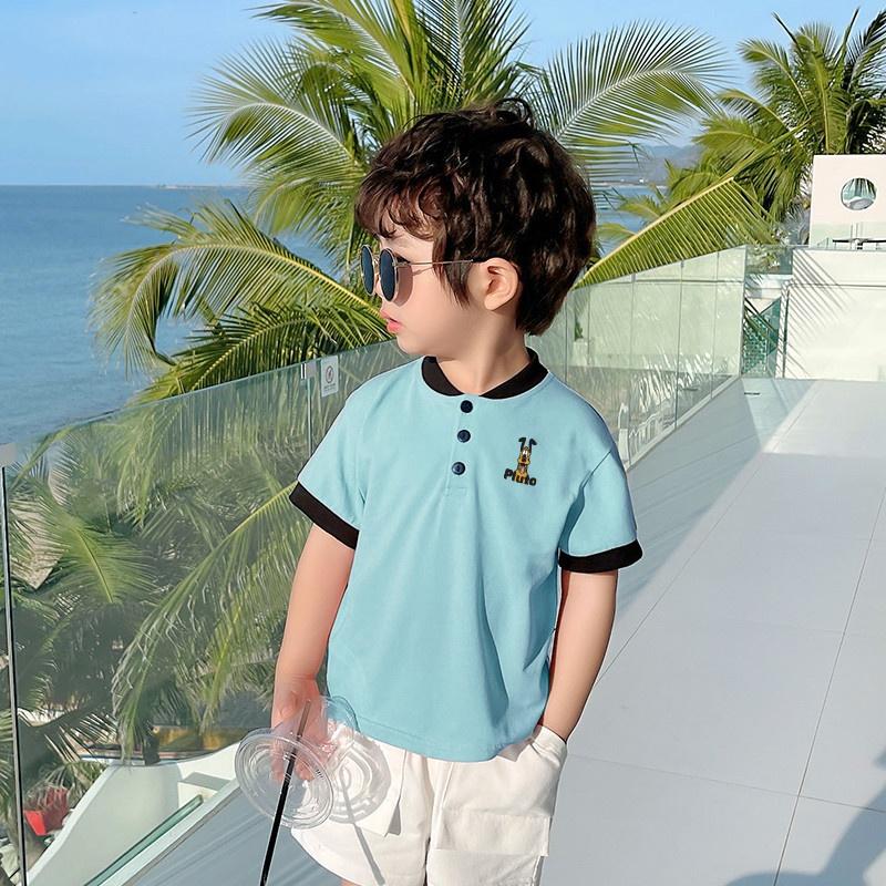 Áo thun polo cho bé trai cổ tàu cotton thoáng mát thêu hoạt hình Magickids Áo có cổ trẻ em đi học đi chơi AO22029