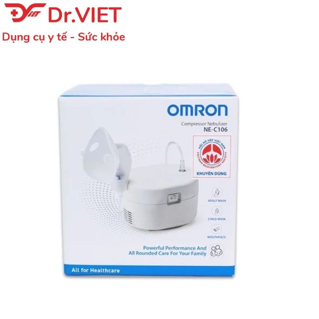 Máy xông mũi họng Omron NE-C106 [Hàng chính hãng] - Hỗ trợ đường hô hấp hiệu quả, an toàn cho trẻ em