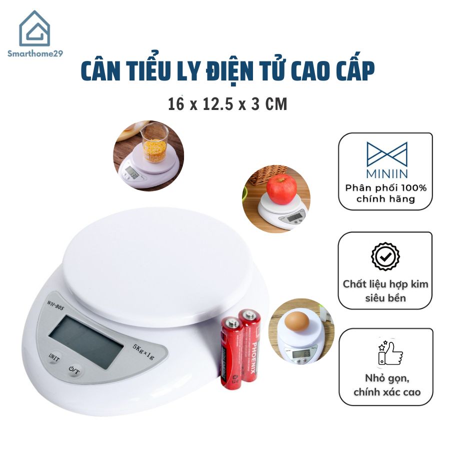 Cân điện tử mini cao cấp, Cân tiểu ly điện tử nhà bếp độ chính xác cao - Chính hãng MINIIN 