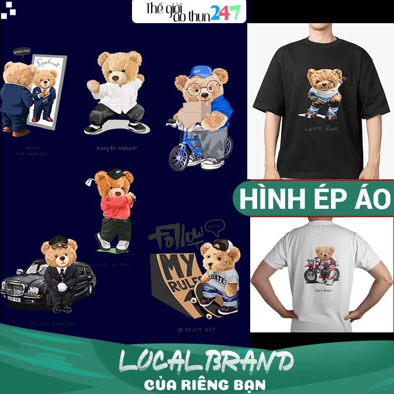 - Hình Gấu Teddy TD14 in bằng bàn ủi, bàn là