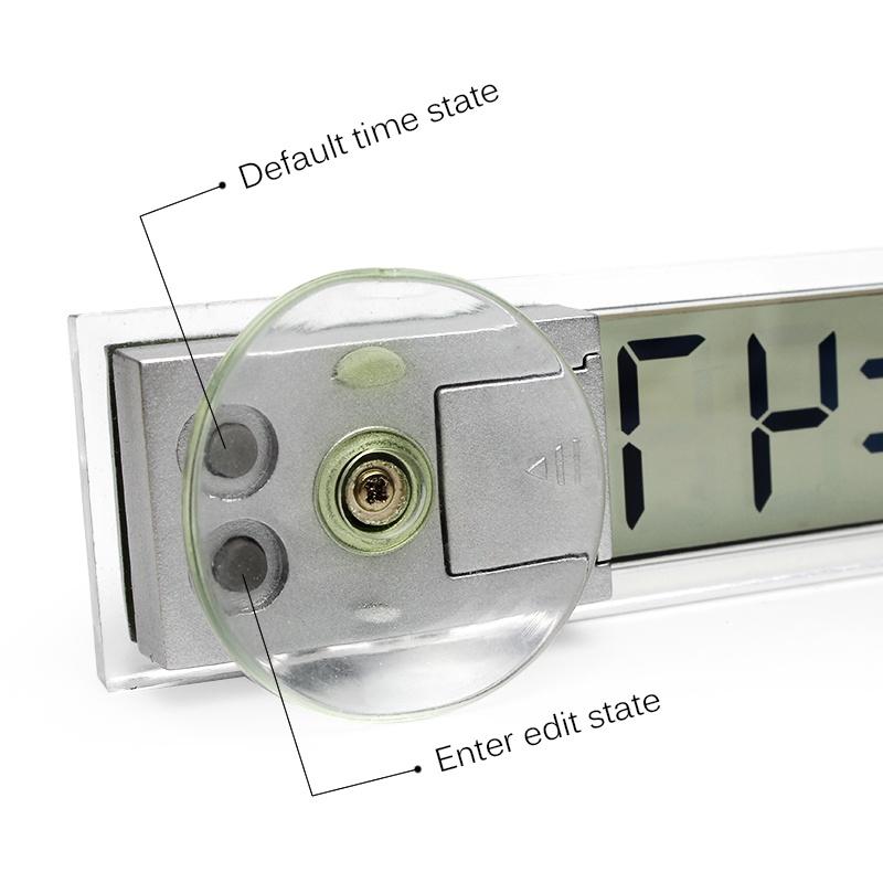 Đồng hồ điện tử màn hình LCD có giác hút gắn bảng điều khiển xe hơi