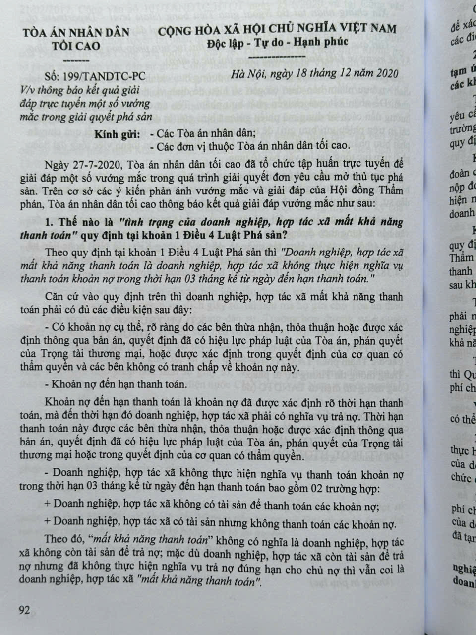 Sách Tổng Hợp Công Văn Của Tòa Án Nhân Dân Tối Cao Hướng Dẫn Nghiệp Vụ và Giải Đáp Thắc Mắc Trong Lĩnh Vực Dân Sự, Tố Tụng Dân Sự - V2287T