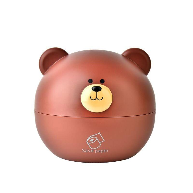 Cute bear tissue box Nordic Roll paper storage box Round Shaped Tissue Box Container Towel Napkin Tissue Holder