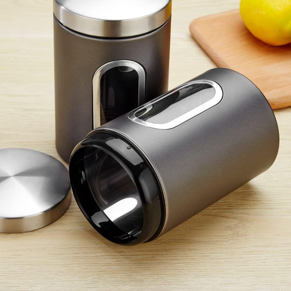 Bộ 1 hộp bảo tồn thép không gỉ - Công suất lớn - 1,5 L - Thích hợp cho ngũ cốc, hạt cà phê, trà, đồ ăn nhẹ