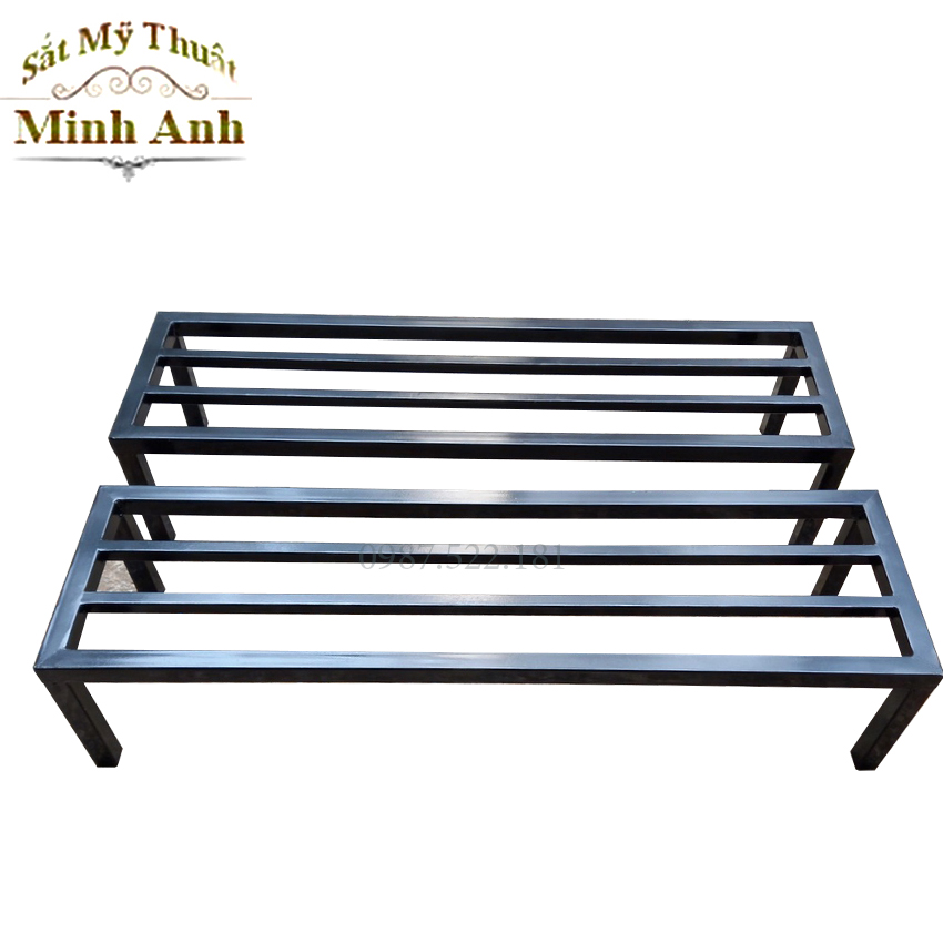 Kệ kê chậu cây Dài 80 -90 cm. Rộng 20-25-30cm. Cao 10-15-20-25-30cm. Hộp thép 16 x16mm. 2 nan phụ ( Hàng Chính Hãng )