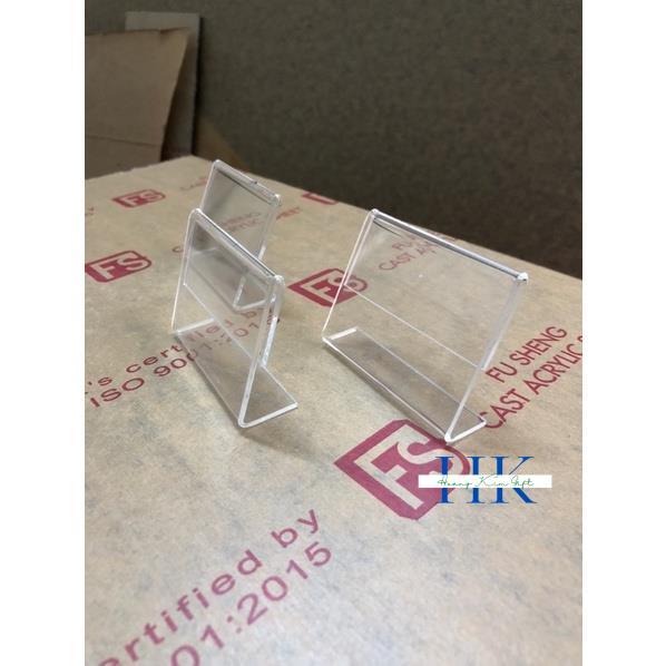 Acrylic Kệ menu mica chữ L mini, để bảng giá, thông tin sản phẩm, menu để bàn nhiều kích thước , Acrylic