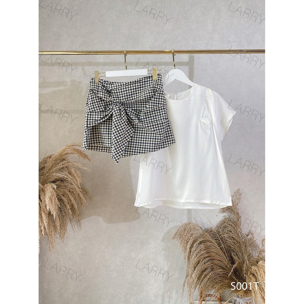 Set Áo Chân Váy Caro Đen Trắng Larry Clothing S001