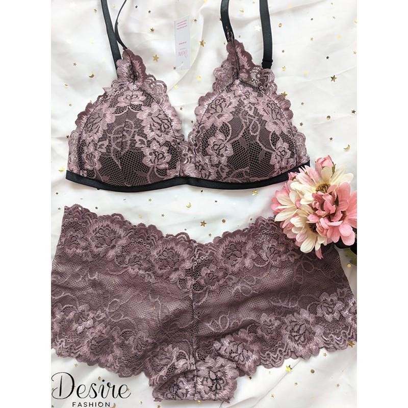 Đồ lót ren Bralette nguyên bộ quần và áo (Áo mút mòng và Quần lót đùi) BB-0030