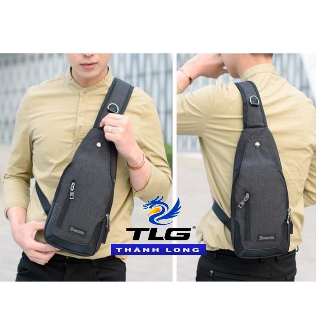 Túi đeo chéo nam cao cấp tích hợp cổng sạc USB Đồ Da Thành Long TLG 208211 2(đen) tặng 01 bút bi cao cấp TLG