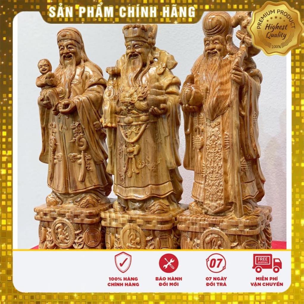 siêu ưu đãi Tượng tam đa gỗ huyết long (máu rồng),phúc lộc thọ tượng phong thủy cao 30cm - 40cm