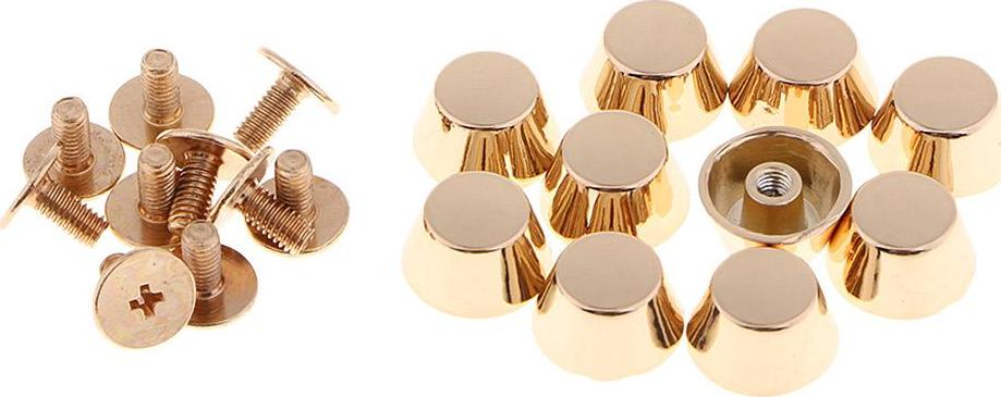 10 Miếng Đồng Screwback Chân Đầu Vít Ví Cầm Tay Nailhead Bông Spike Tại Chỗ