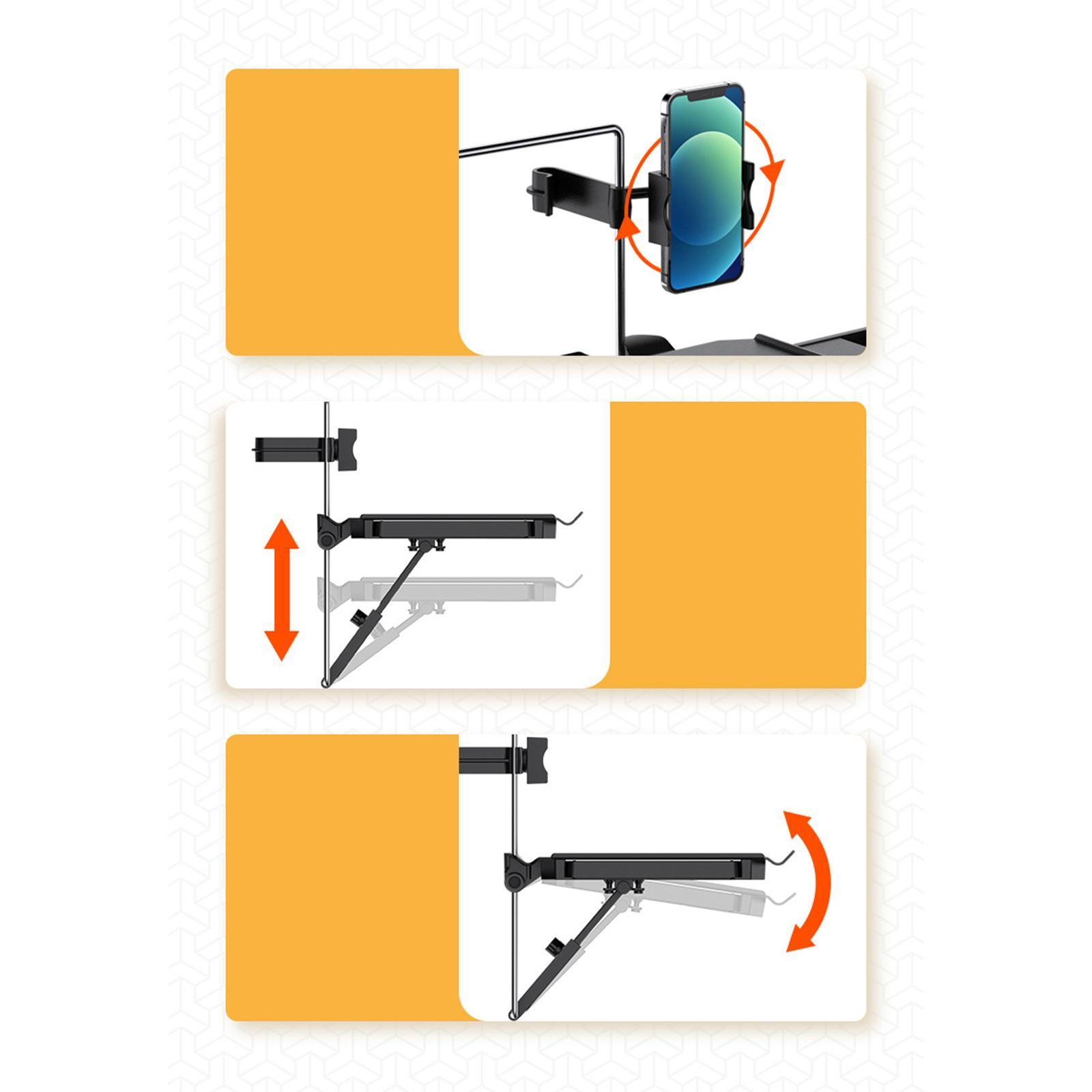 Car Steering Notebook Desk for Travel Accessories with Phone Clip