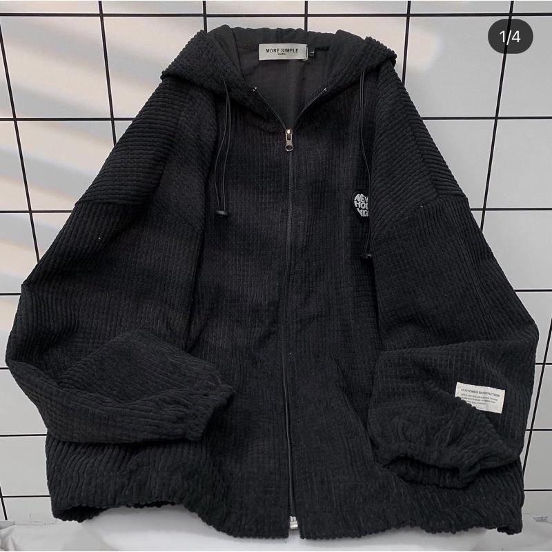 Áo Khoác Nhung Gân ViGo Form Rộng Nam Nữ Unisex