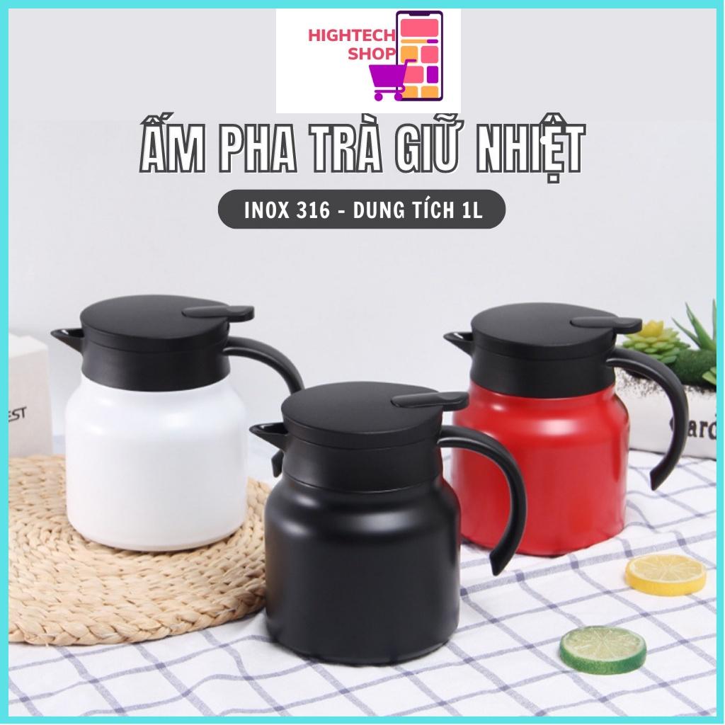 Ấm pha trà giữ nhiệt có lưới lọc trà dung tích 1 lít 2 lớp INOX