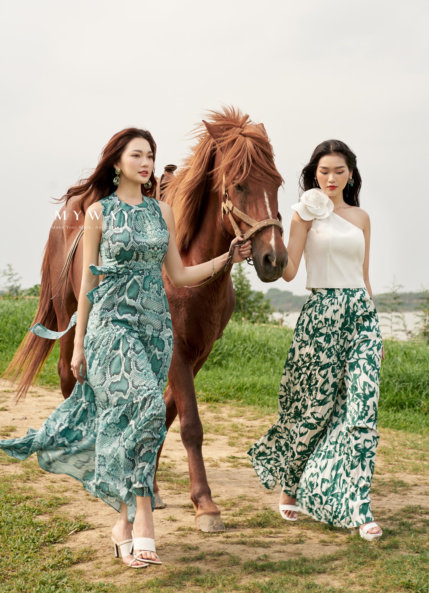 Quần Họa Tiết Nữ MY WAY Ống Rộng Sang Trọng 9MQB0102