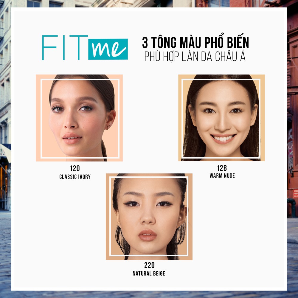 Kem Nền Mịn Nhẹ Kiềm Dầu Fit Me dạng tuýp Maybelline New York Matte and Poreless Foundation Tube 18ml