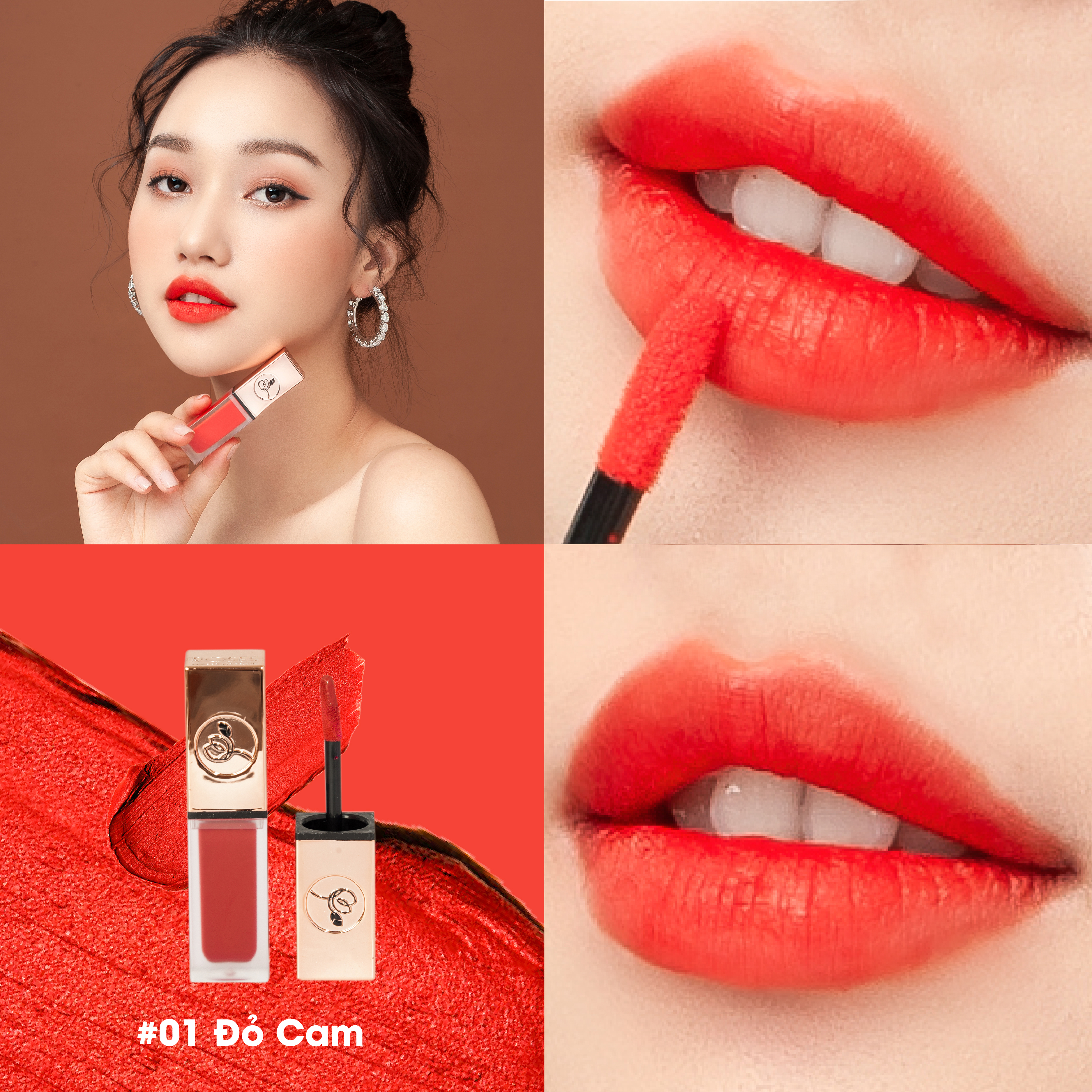 COMBO 2 SON KEM LÌ ROSES MATTE MiniGarden CAM TRÀ SỮA + ĐỎ CAM [TẶNG MÓC KHOÁ]