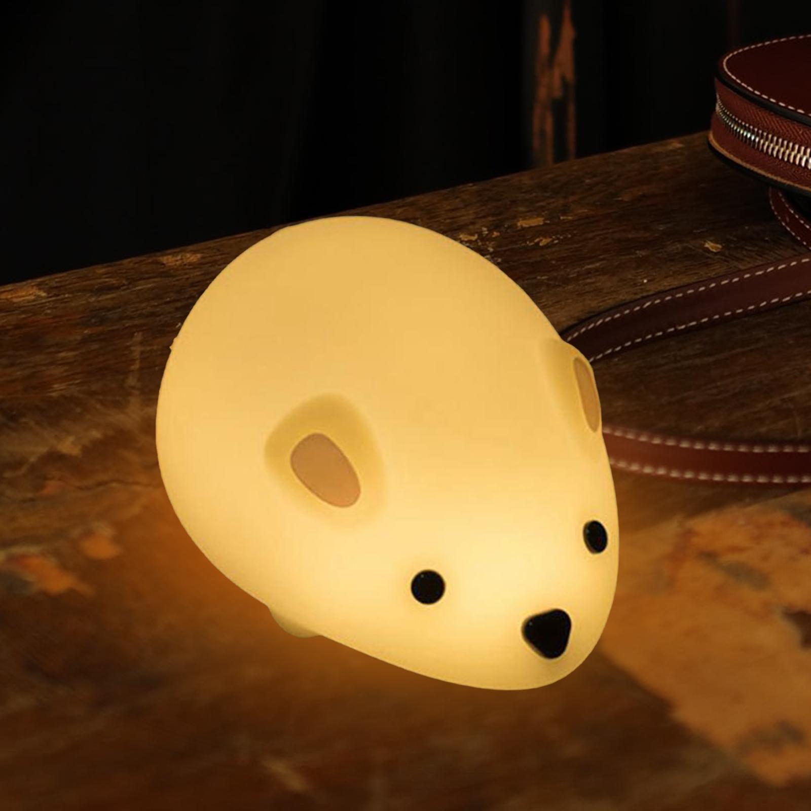 Cute Rat LED Night Light Table Lamp Portable Bedside Lamp for Sleeping Home