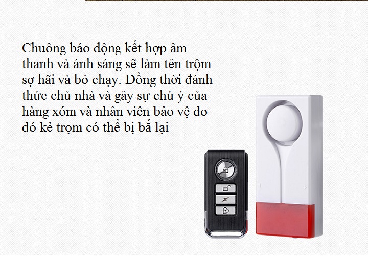 Chuông báo khách, báo động khi có người mở cửa có điều khiển từ xa nhỏ gọn M18