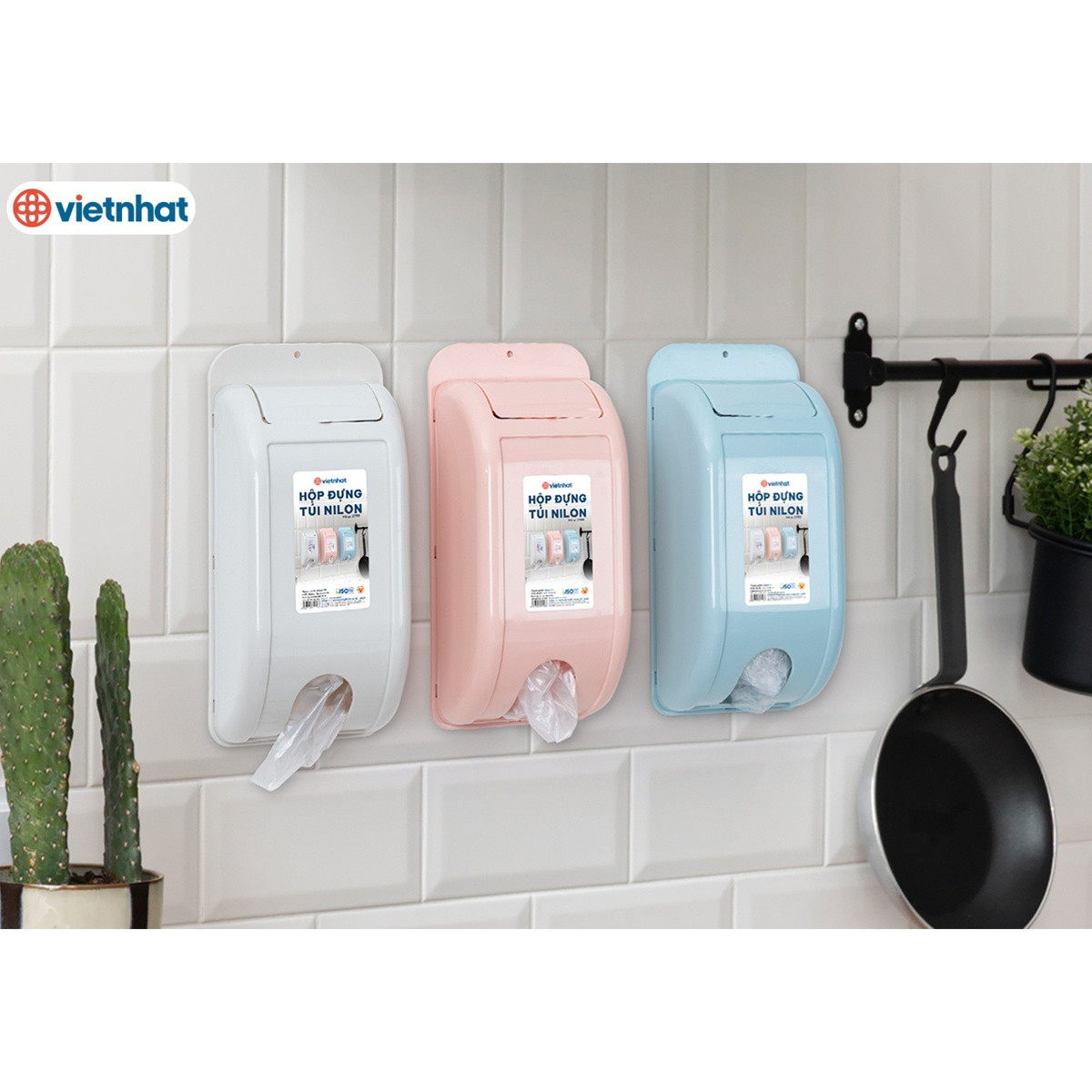 Hộp đựng túi nilong - Đựng túi nilong - Hộp đựng túi nilong (Tặng kèm Sticker)- Hàng Việt Nhật