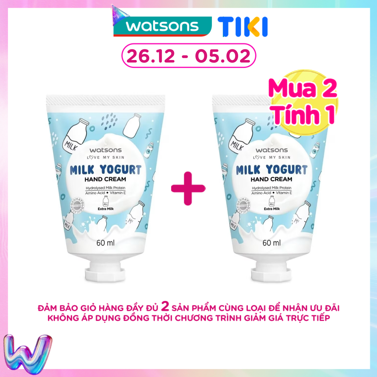 Kem Dưỡng Tay Watsons Milk Yogurt Hương Sữa Hand Cream Extra Milk 60ml