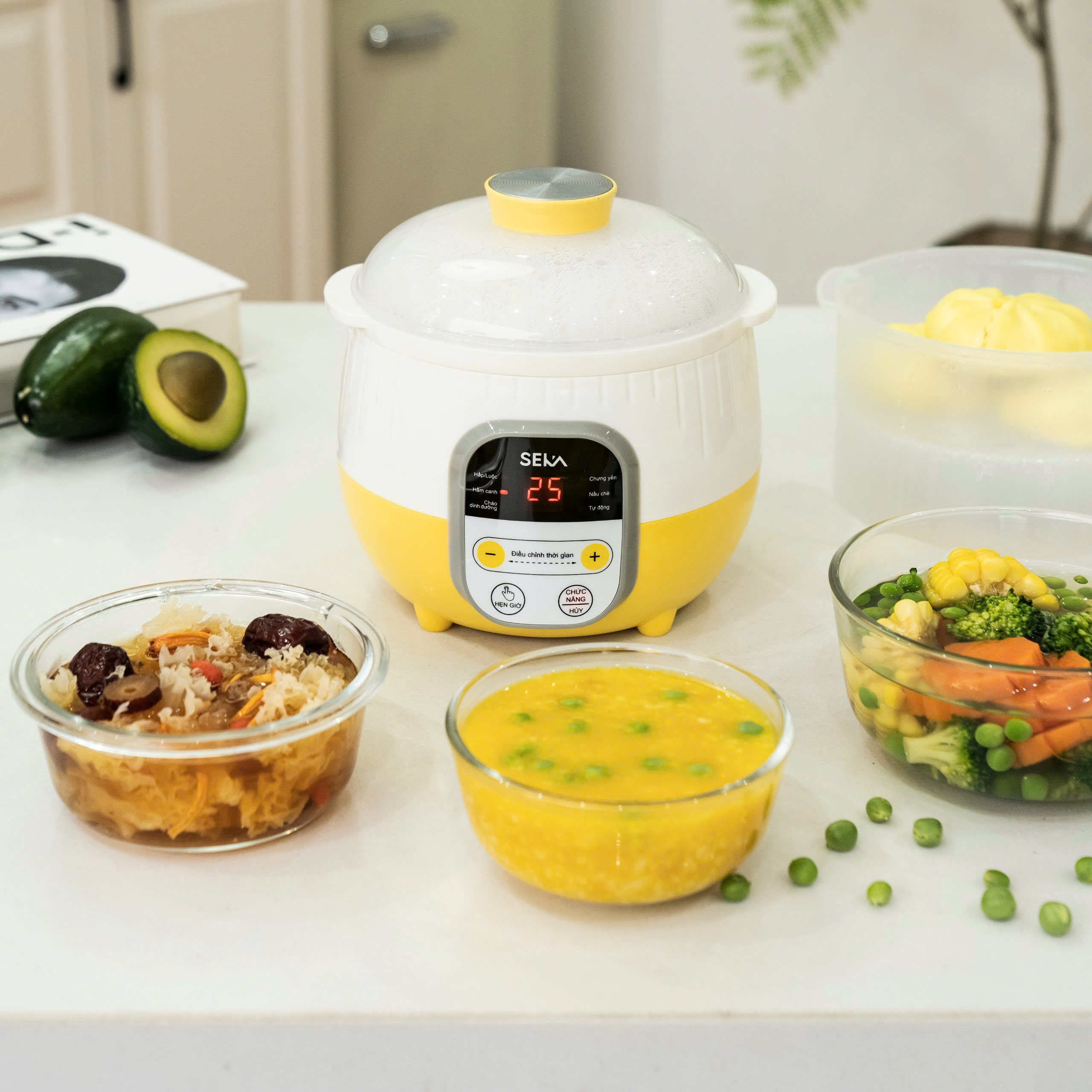 Nồi Cháo Chậm Điện Tử SEKA 0,8L SK6132 - Màu Ngẫu Nhiên - Hàng Chính Hãng