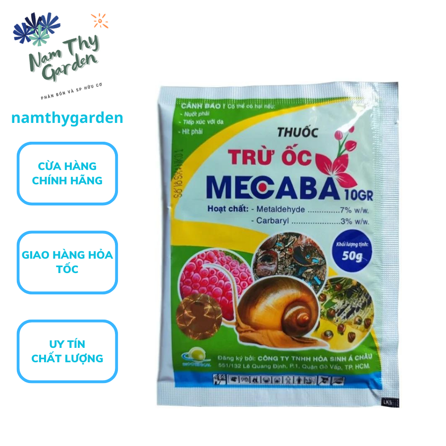 Thuốc Trừ Ốc , Bã Mồi Diệt Ốc MECABA gói 50gr