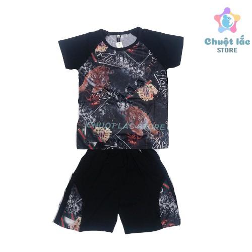 Bộ quần áo bé trai size đại cotton thông hơi in 3D cho bé từ 15kg đến 30kg
