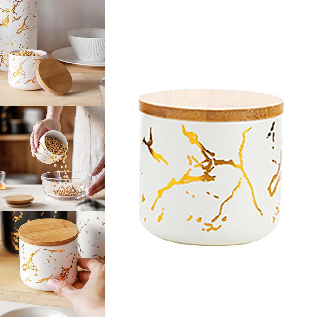 2pcs Modern Ceramic Sugar Bowl Airtight Lids Sugar Dispenser for Kitchen