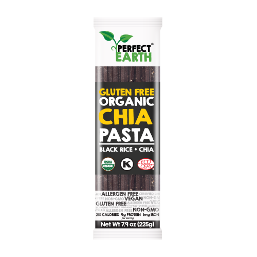 Bún Gạo Lức Đen Và Hạt Chia Hữu Cơ (225g) - Perfect Earth Organic Chia Pasta - Black Rice + Chia (225g)