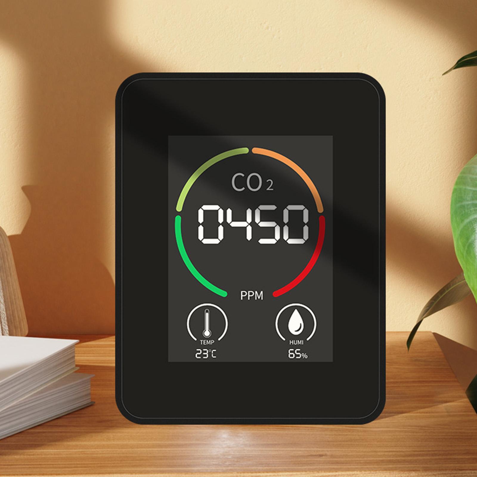 Household CO2 Tester Temperature Humidity Monitor High Accuracy with Backlight Indoor Air Quality Monitor Multifunctional for Indoor Garden