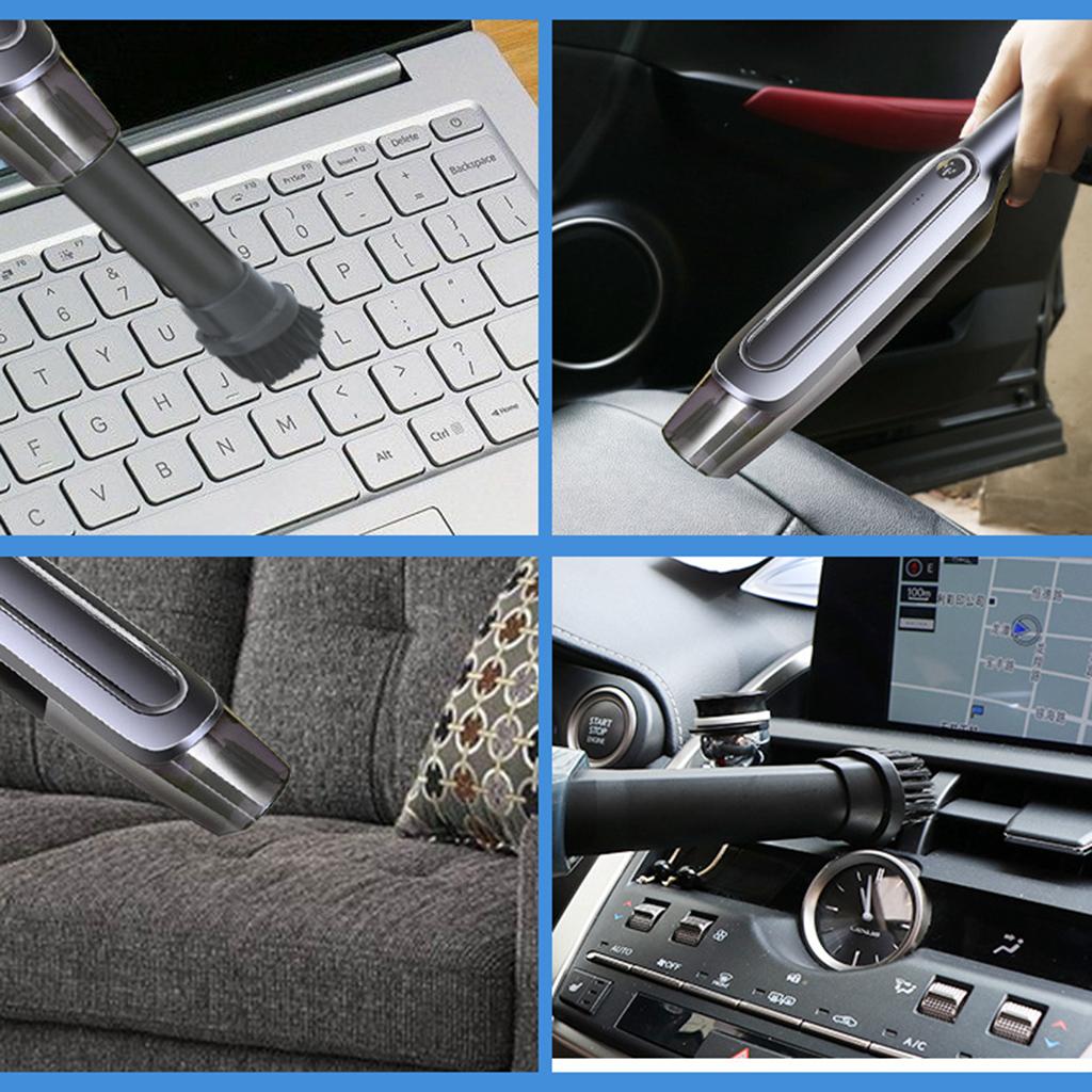 Hand Held Car Vacuum Cleaner Strong Suction Vacuum Duster USB Charging Gray
