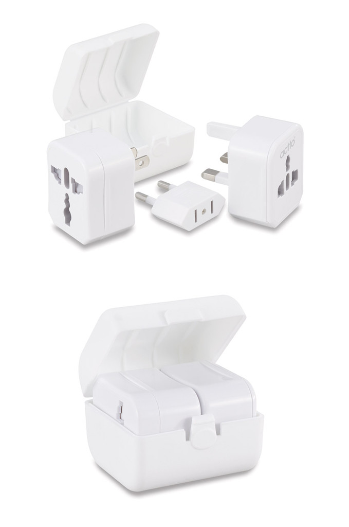 Bộ Adapter cốc sạc du lịch đa năng - World Travel Adaptor WTA-01 HÀNG CHÍNH HÃNG WHITE